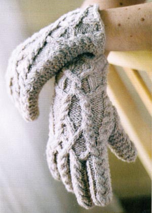 Вязаные перчатки на руках (фото 1)